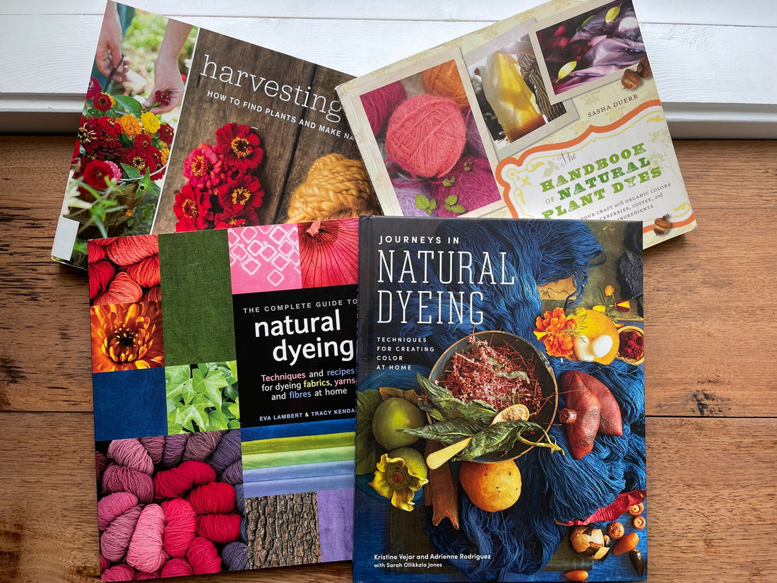 Image of four natural plant dye books